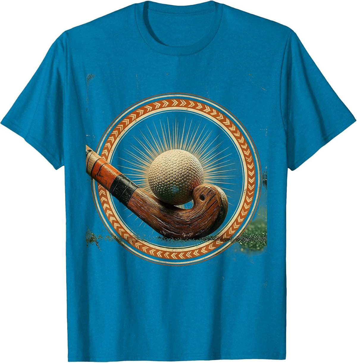 Field Hockey Ball Trapped Under Stick Graphic T-Shirt - Sapphire Blue