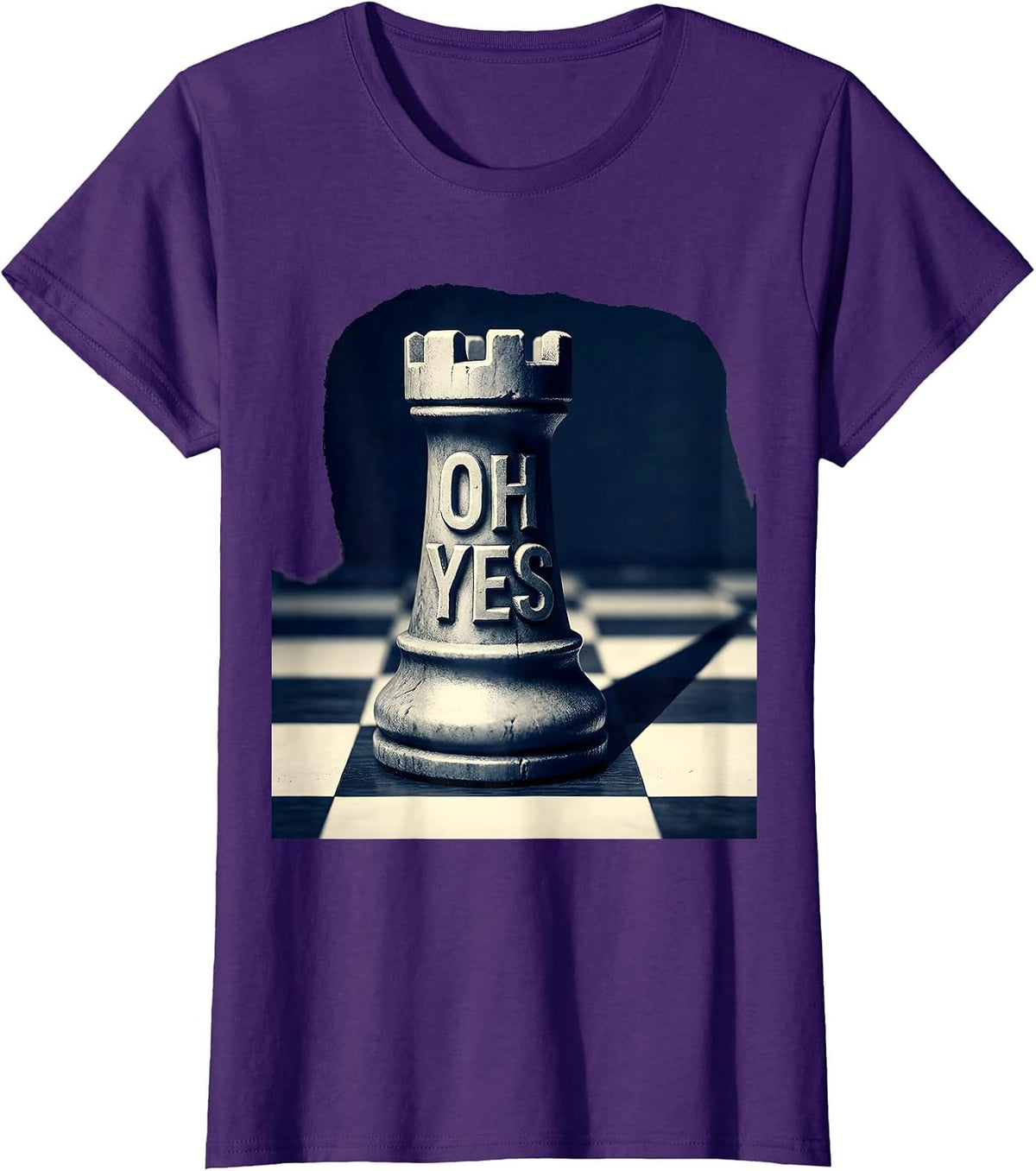 Women's Oh Yes Funny Chess Player Lover Gift Chess Humor T-Shirt - Purple