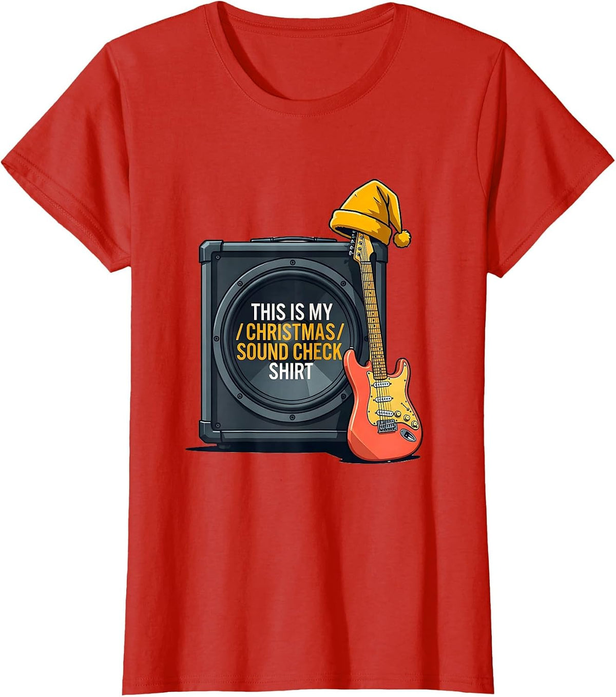 This Is My Christmas Sound Check Shirt Funny Rock Guitarist T-Shirt - Red