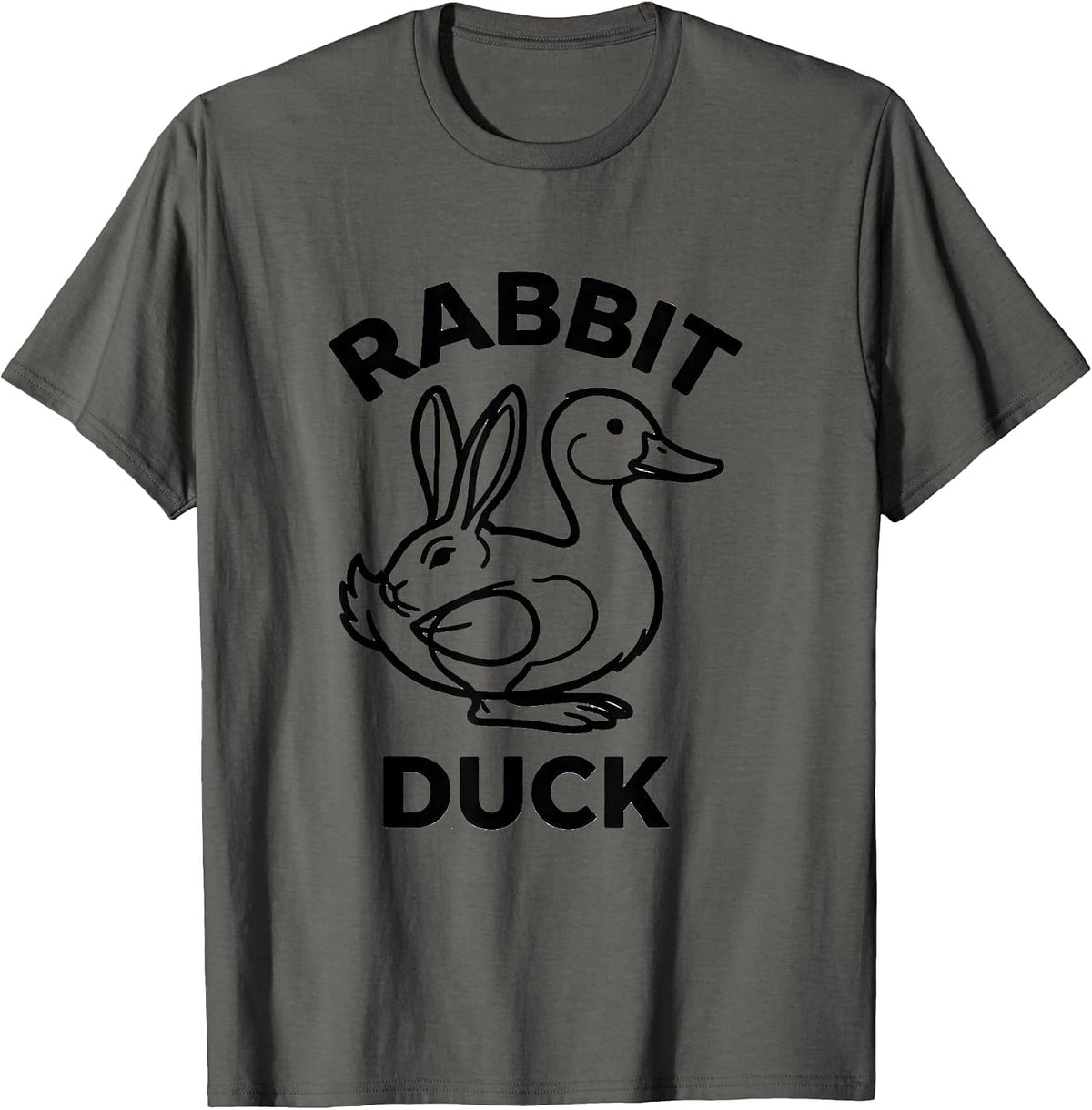 Rabbit Duck Philosophy Wittgenstein Optical Illusion T-Shirt - Asphalt Grey