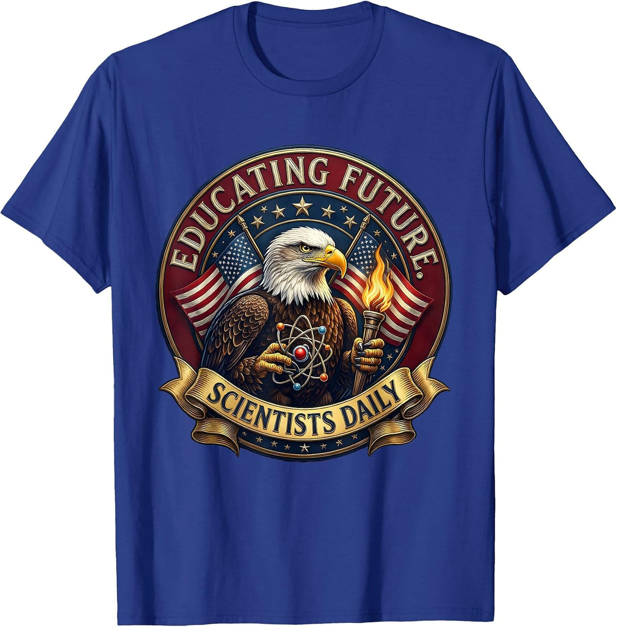 Educating Future Scientists Daily Science Teacher T-Shirt - Royal Blue