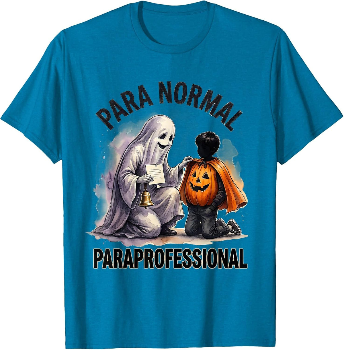 Para Normal Paraprofessional Ghost Halloween Para Aide T-Shirt - Sapphire Blue