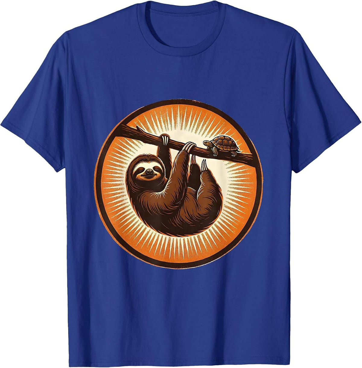 Sealed Sloth Badge Funny Lazy Humor Novelty Gift T-Shirt - Royal Blue