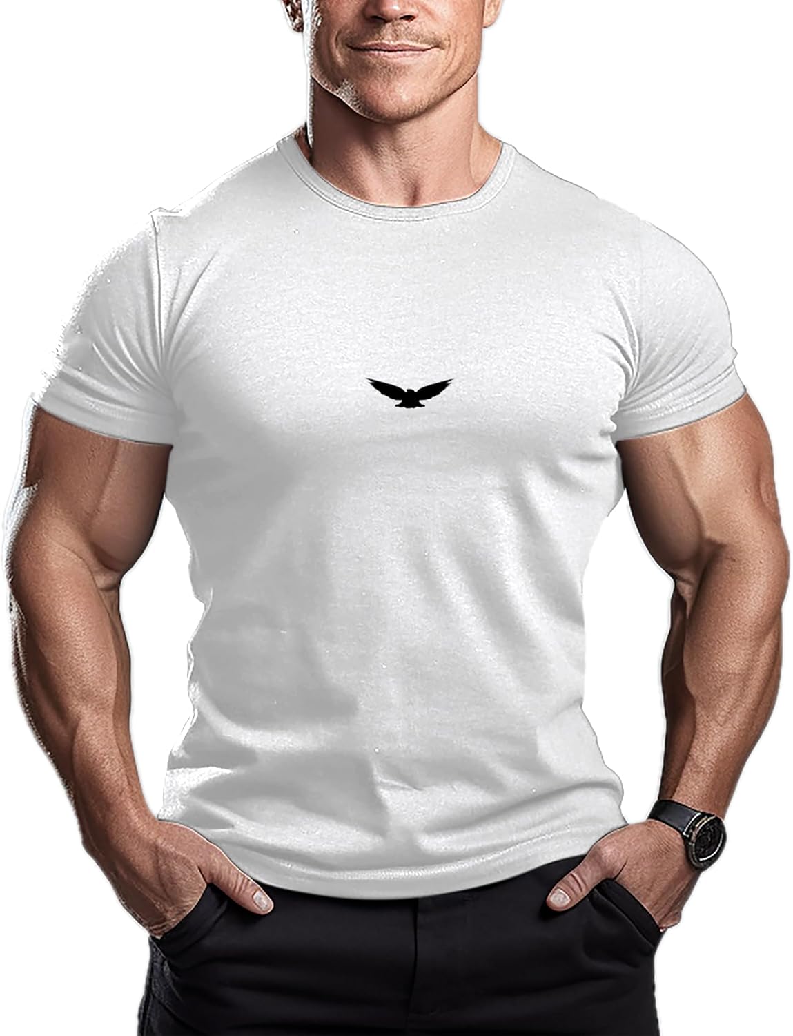 ReedCA Men's Eagle T-Shirt - White