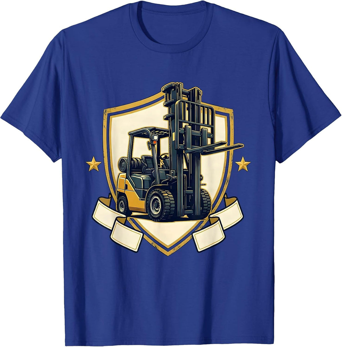 Men's Forklift Operator Emblem Humor Gift T-Shirt - Royal Blue