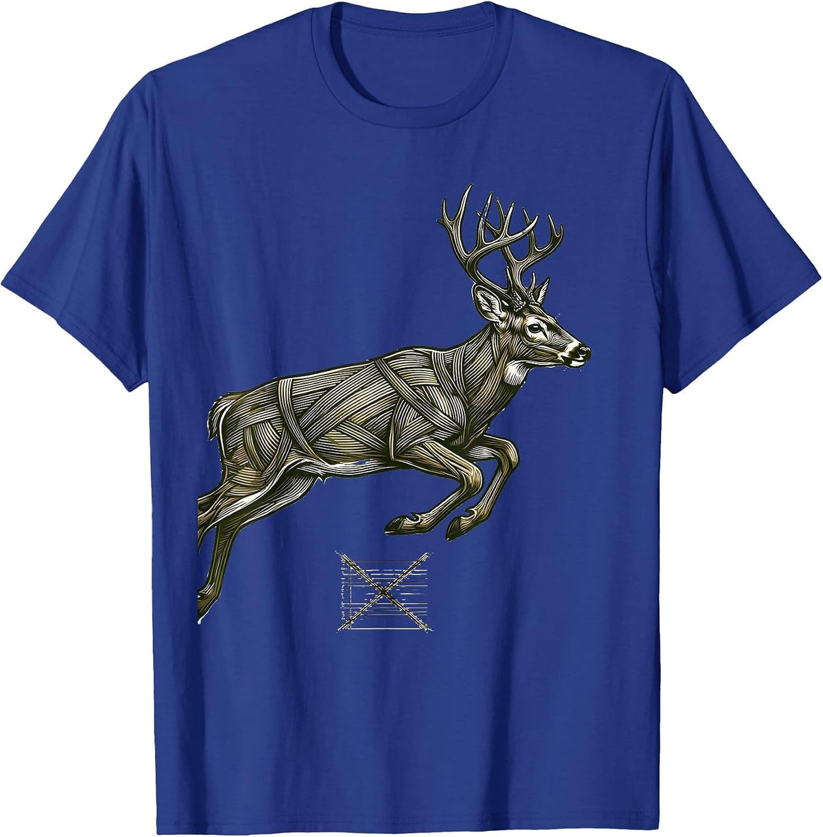 Whitetail Buck Leap Hunting Dad Rustic Pride T-Shirt - Royal Blue