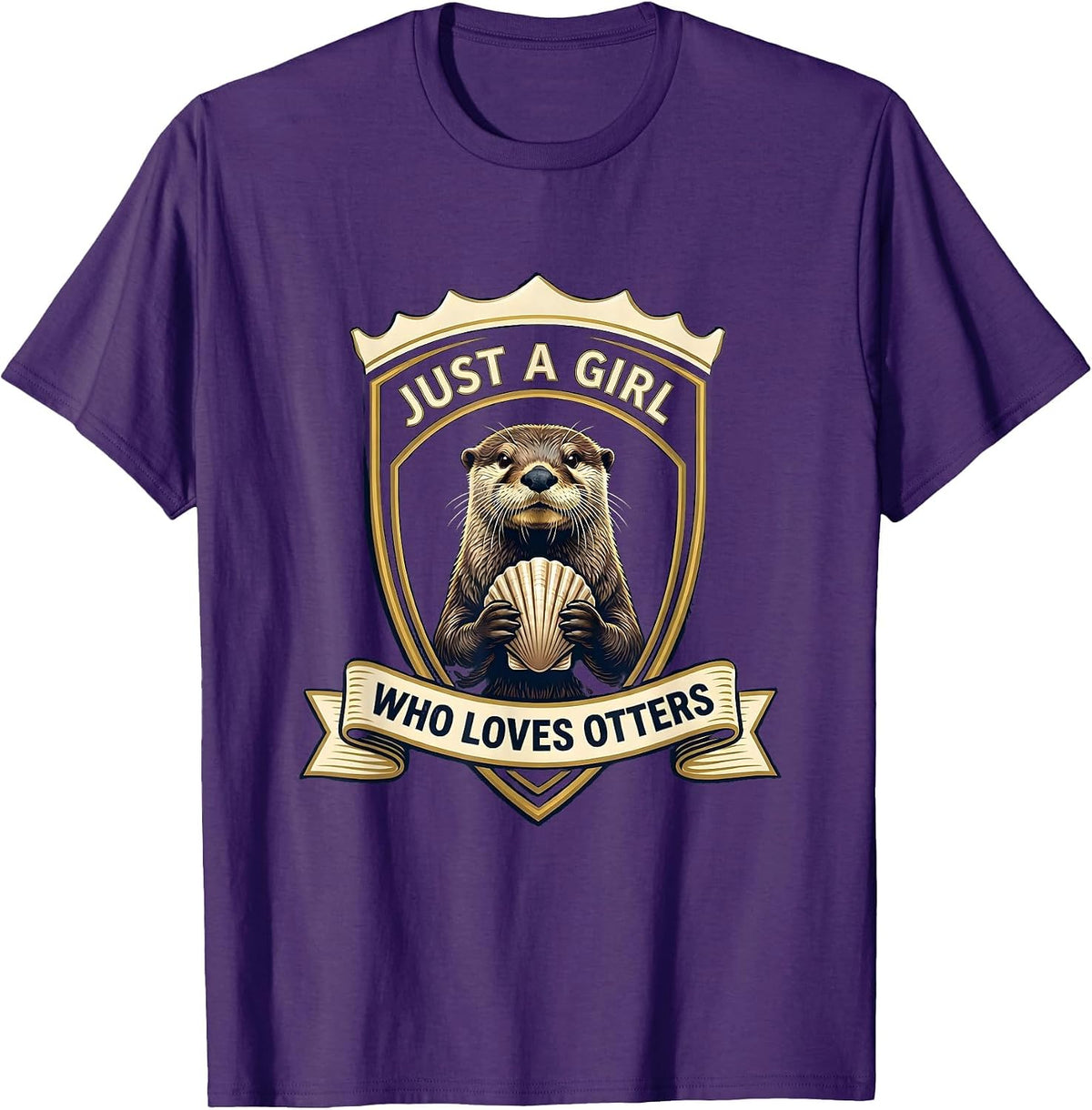 Just A Girl Who Loves Otters Funny Otter Lover Gift Birthday T-Shirt - Purple