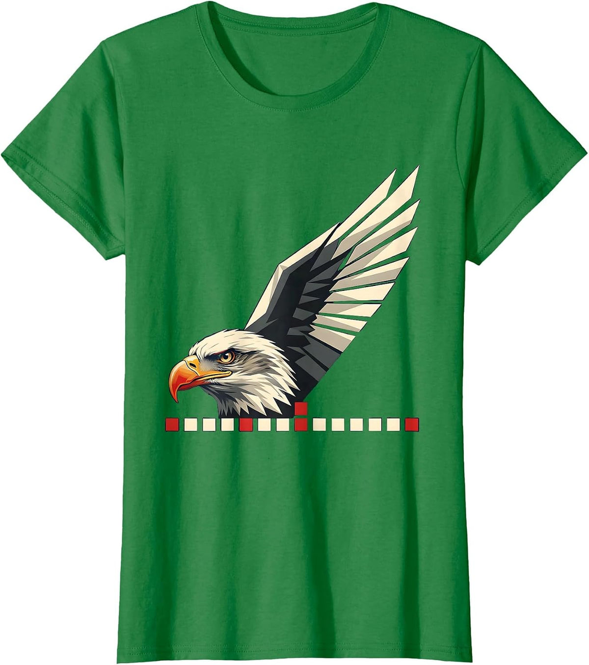 Bald Eagle Emblem Vintage Patriotic Eagle Lover T-Shirt - Kelly Green