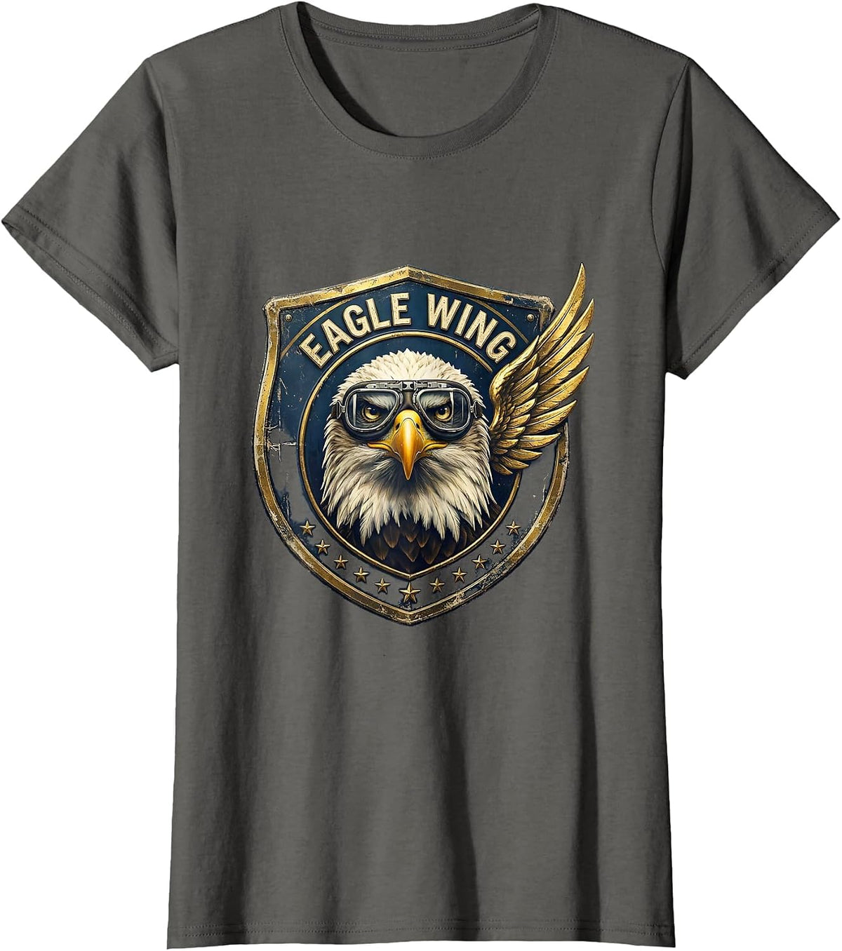 Women's Eagle Wing Vintage Bald Eagle Wildlife Lover Pride Kids T-Shirt - Asphalt Grey