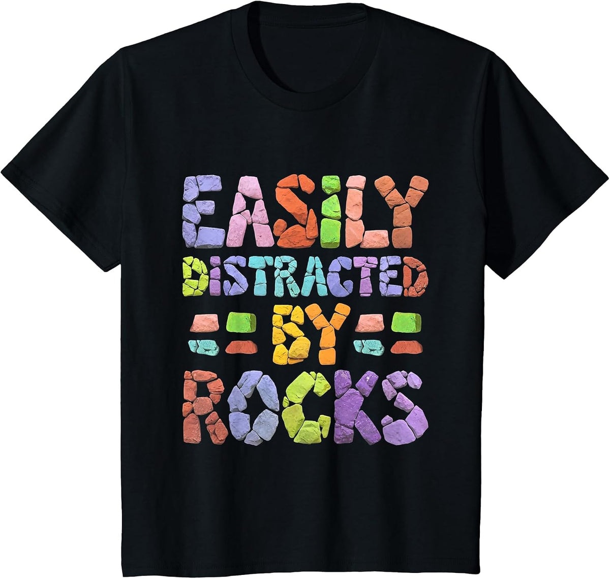 Easily Distracted By Rocks T-Shirt - Black