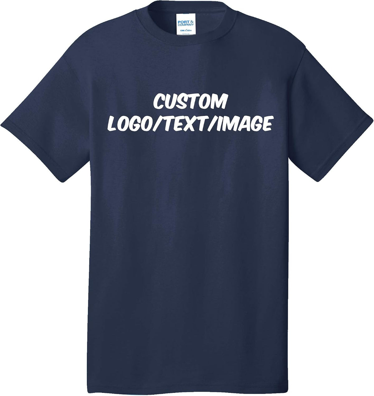 INK STITCH Unisex PC54 Custom Design Your Own Cotton Short Sleeve Tshirts - Multicolors - Navy