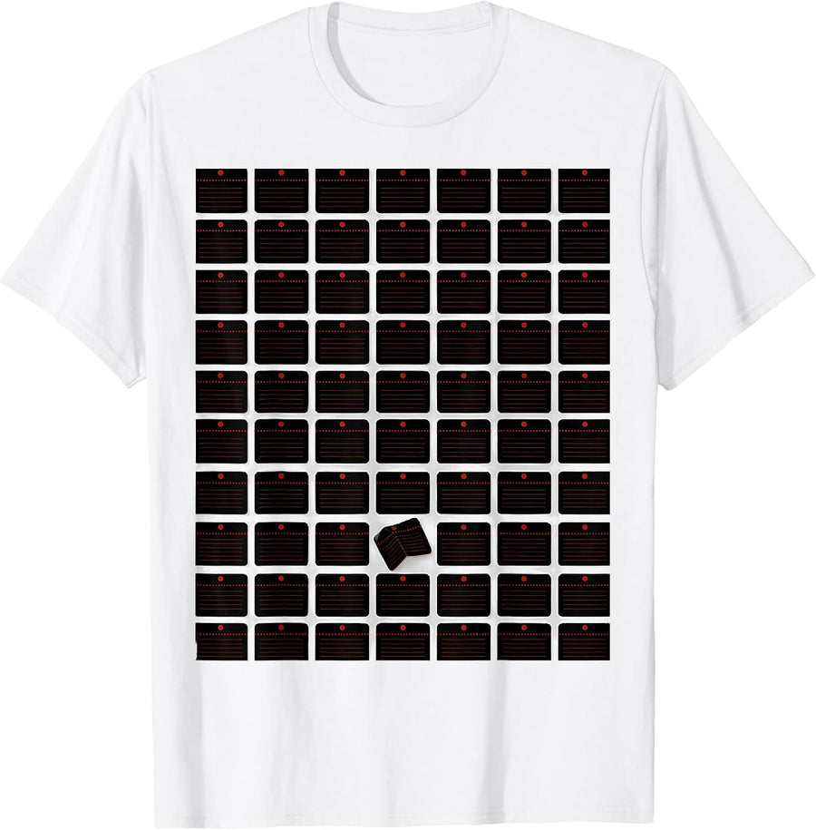 Men's Perforated Citation Slip Grid Funny Police Officer Gift T-Shirt - White