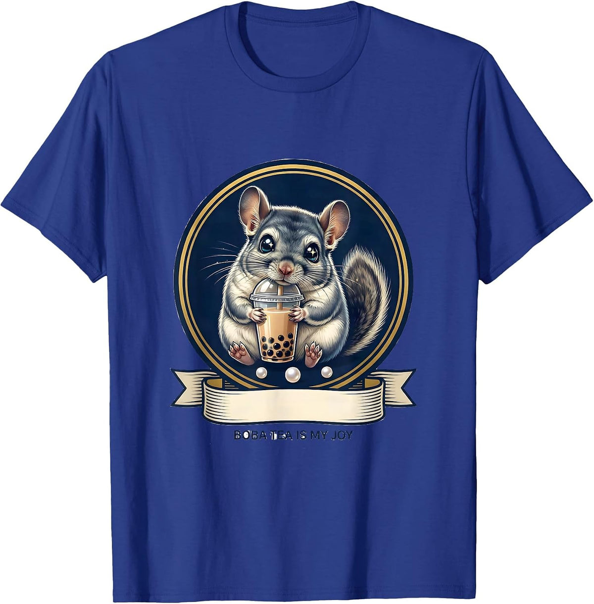 Men's Boba Tea Is My Joy Cute Kawaii Chinchilla Animal Lover Gift T-Shirt - Royal Blue