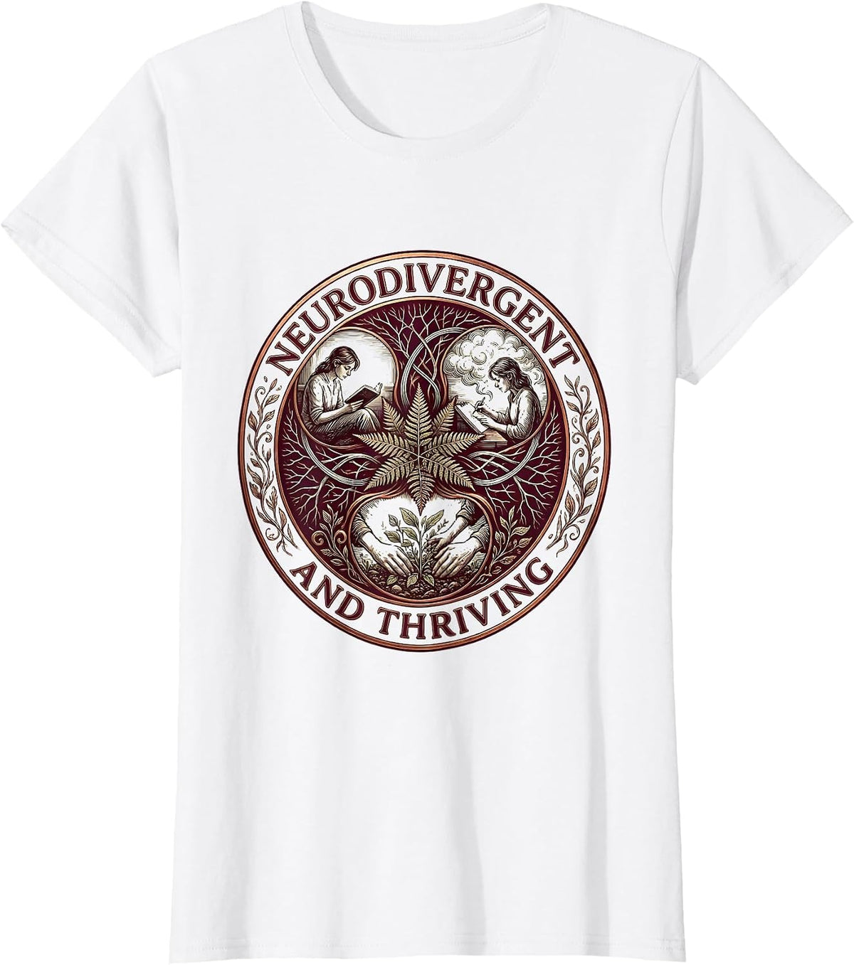 Neurodivergent and Thriving Awareness Design T-Shirt - White
