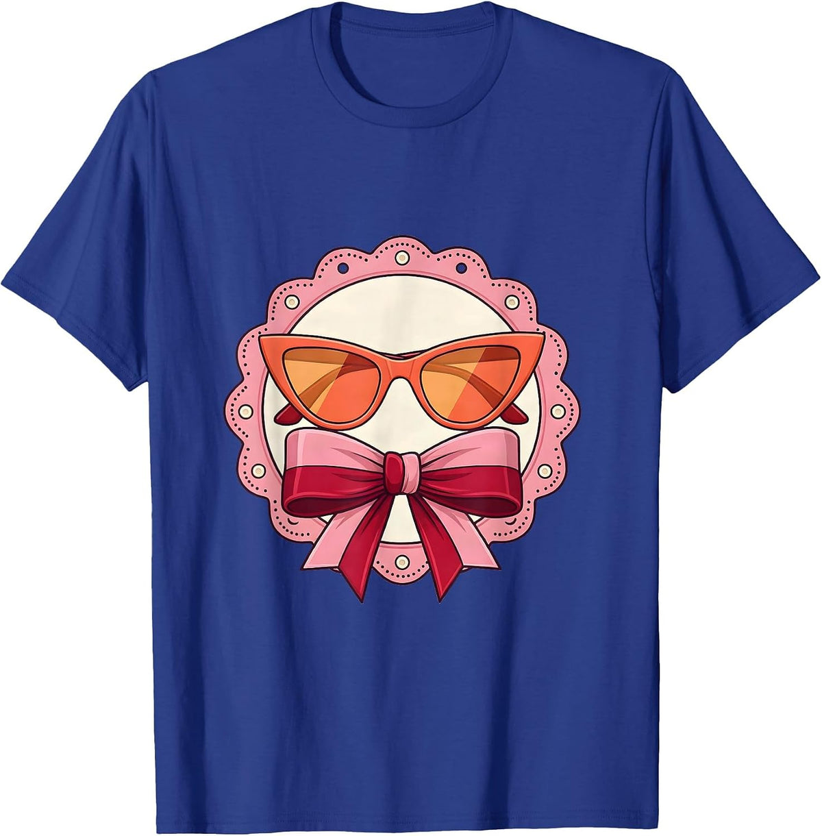 Gigi Glamorous Sunset Sunglasses Illustration T-Shirt - Royal Blue