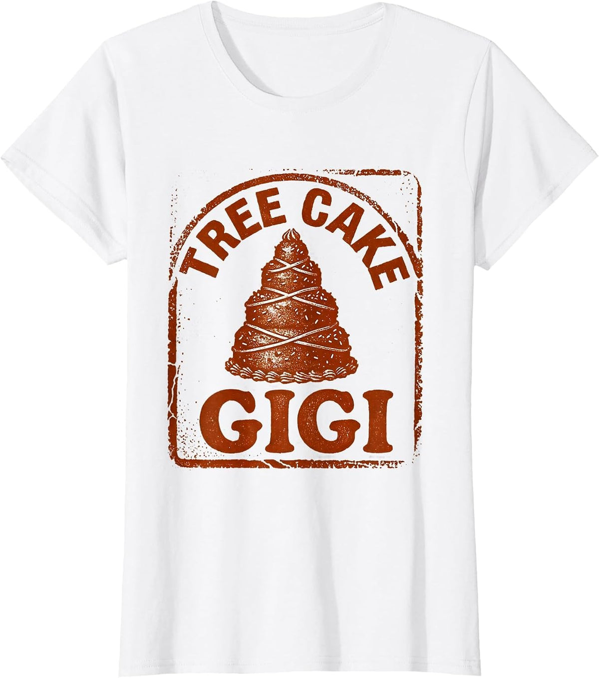 Tree Cake Gigi Retro Christmas Tree Snack Cake Humor T-Shirt - White
