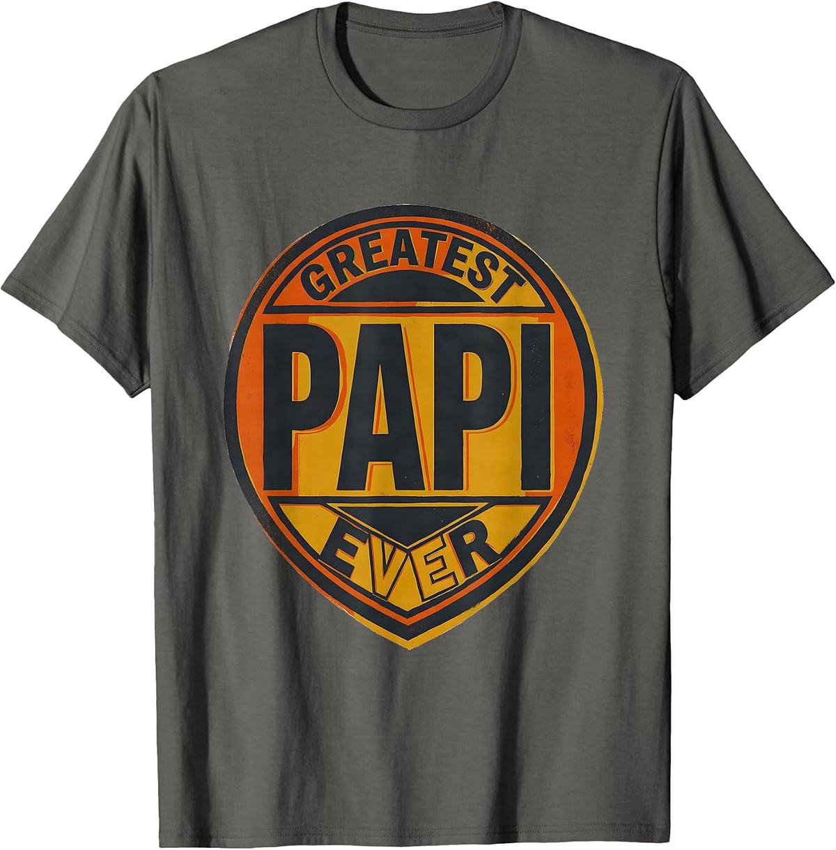 Men's Greatest Papi Ever Funny Grandpa Gift From Grandkids T-Shirt - Asphalt Grey