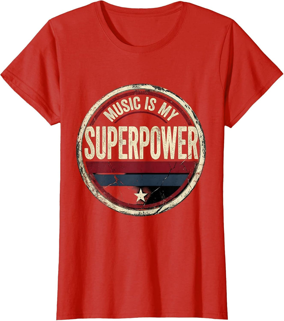 Music Is My Superpower Music Teacher Design T-Shirt - Red