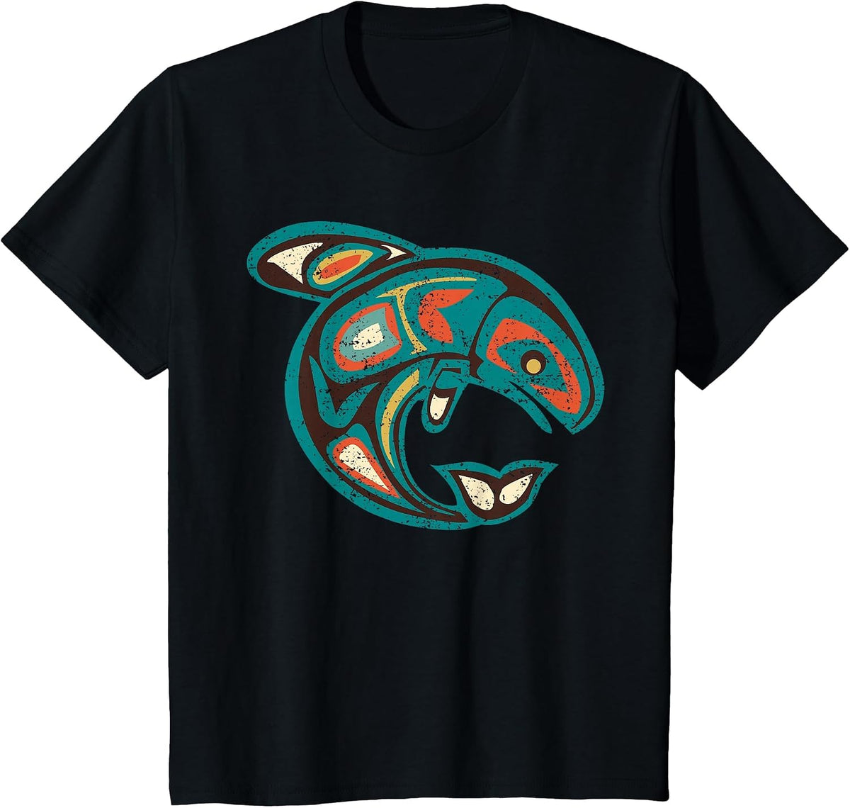Native American Totem ORCA Killer Whale 1 - Fan Fun T-Shirt - Black