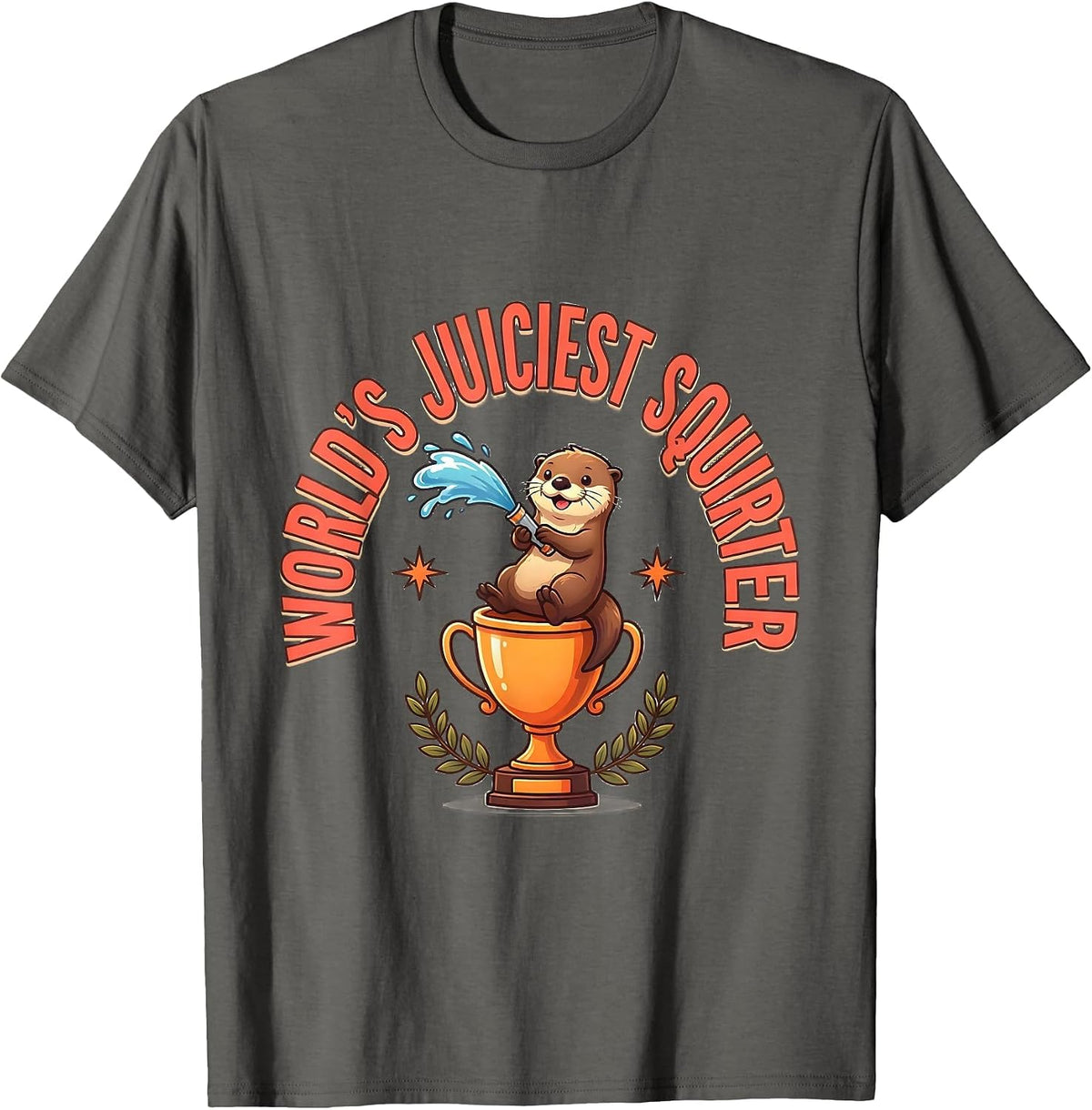 World's Juiciest Squirter Funny Daddy's Lil Squirter Novelty T-Shirt - Asphalt Grey