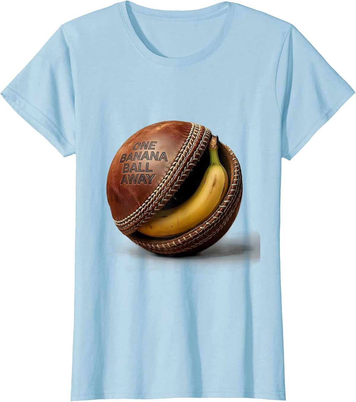 One Banana Ball Away Funny Tennis Design T-Shirt - Baby Blue