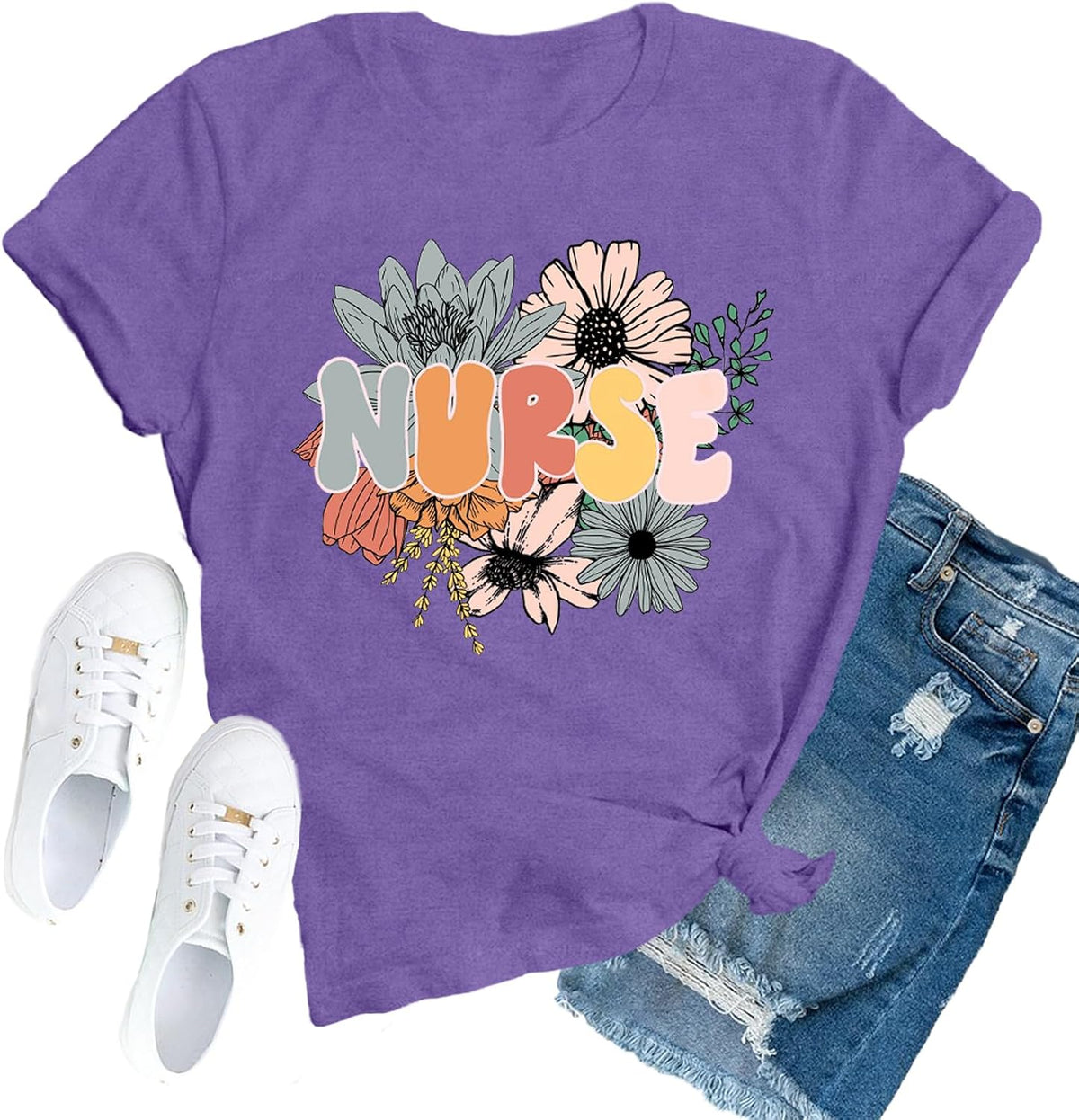 Nurse Shirts for Women Nursing Work Life Appreciation Week T-Shirt - Purple