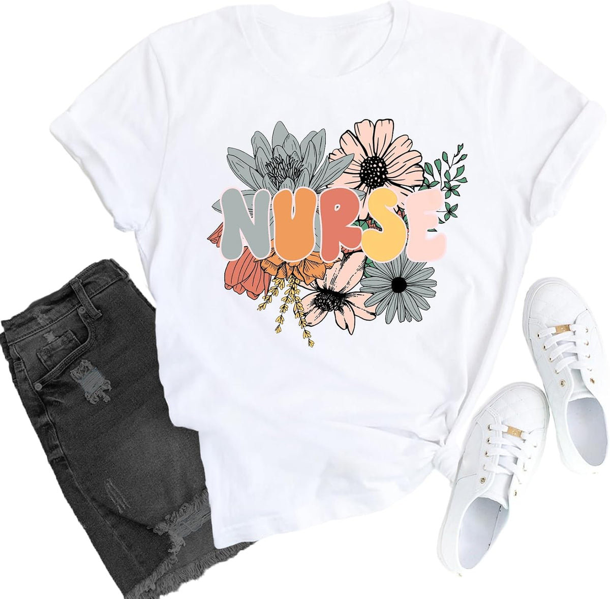 Nurse Shirts for Women Nursing Work Life Appreciation Week T-Shirt - White