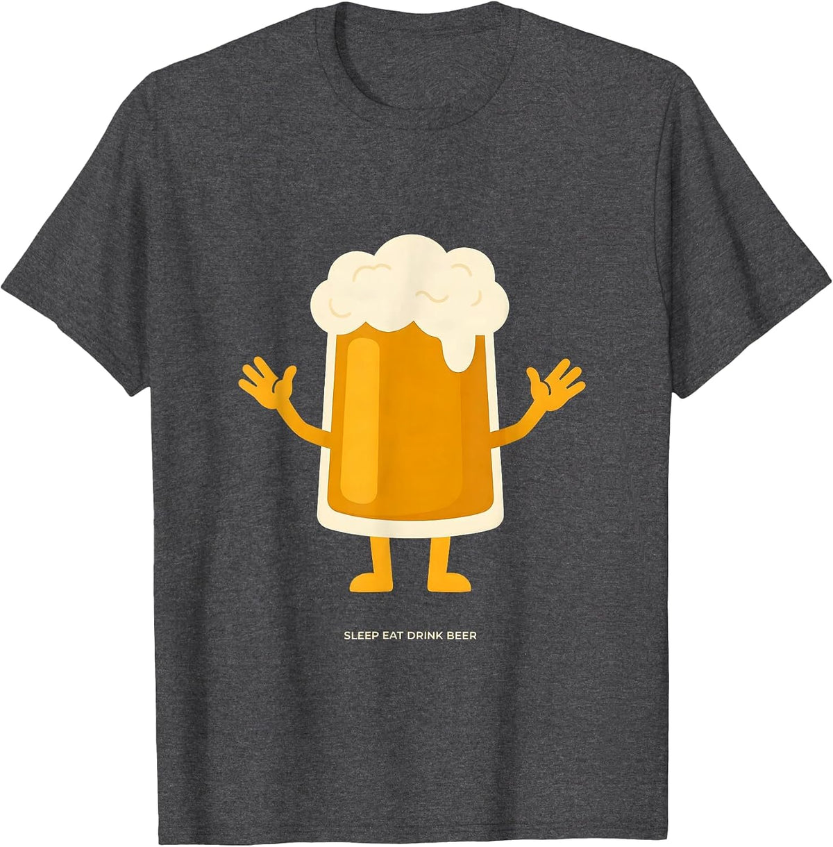 Men's Sleep Eat Drink Beer Funny Beer Lover Design T-Shirt - Dark Heather Grey