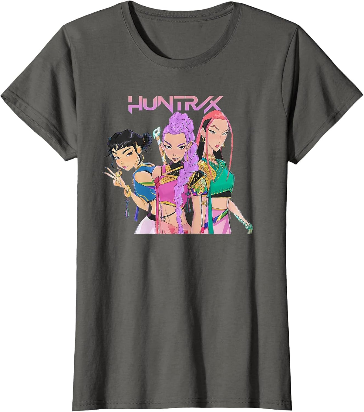 Kpop Demon Hunters HUNTR/X Officially Licensed T-Shirt - Asphalt Grey