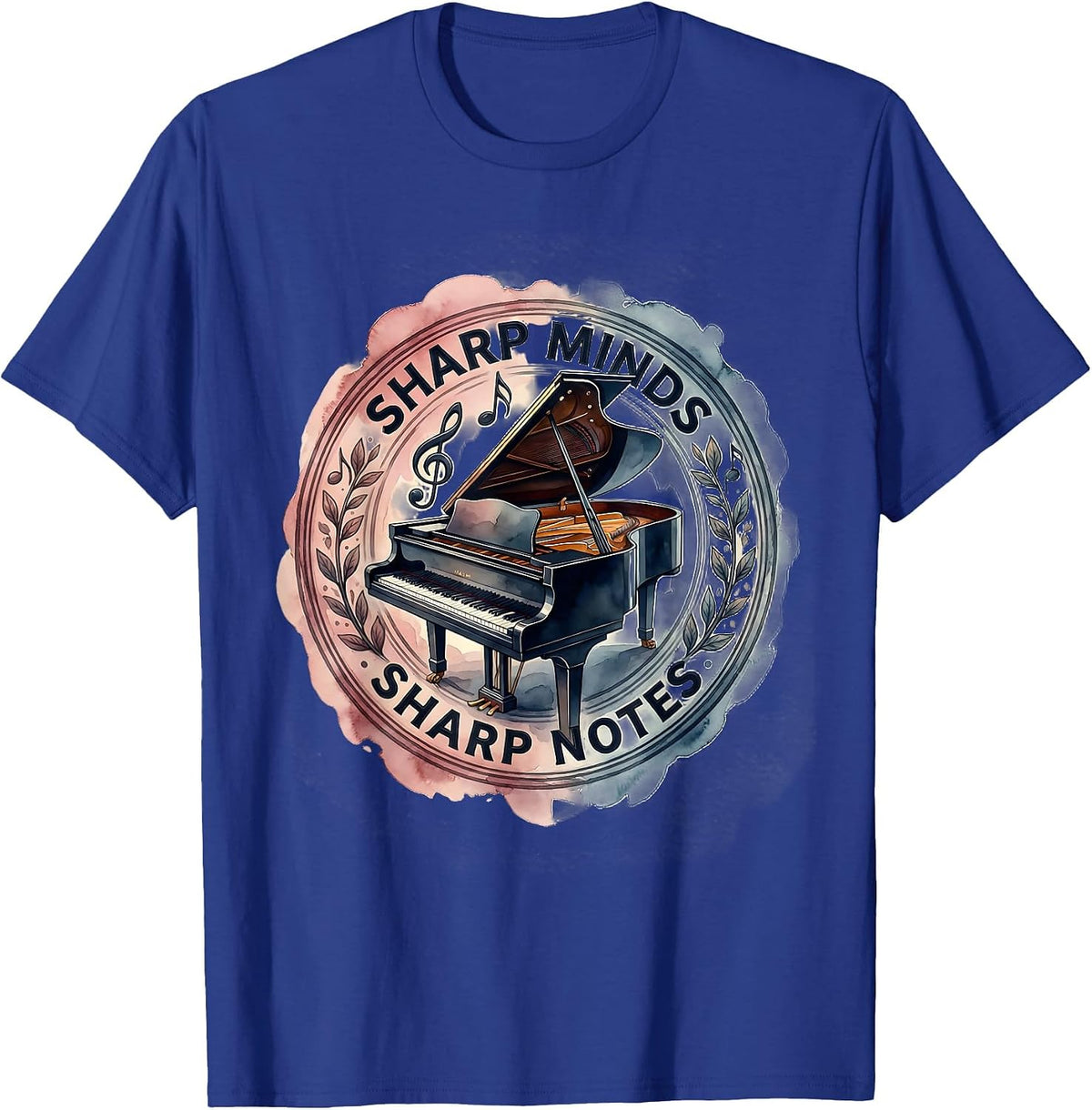 Sharp Minds Sharp Notes Music Teacher Design T-Shirt - Royal Blue