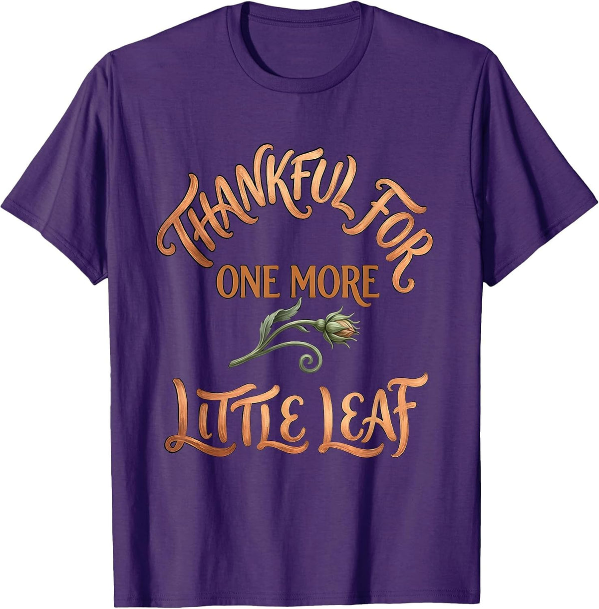 Thankful For One More Little Leaf Boho Dad T-Shirt - Purple