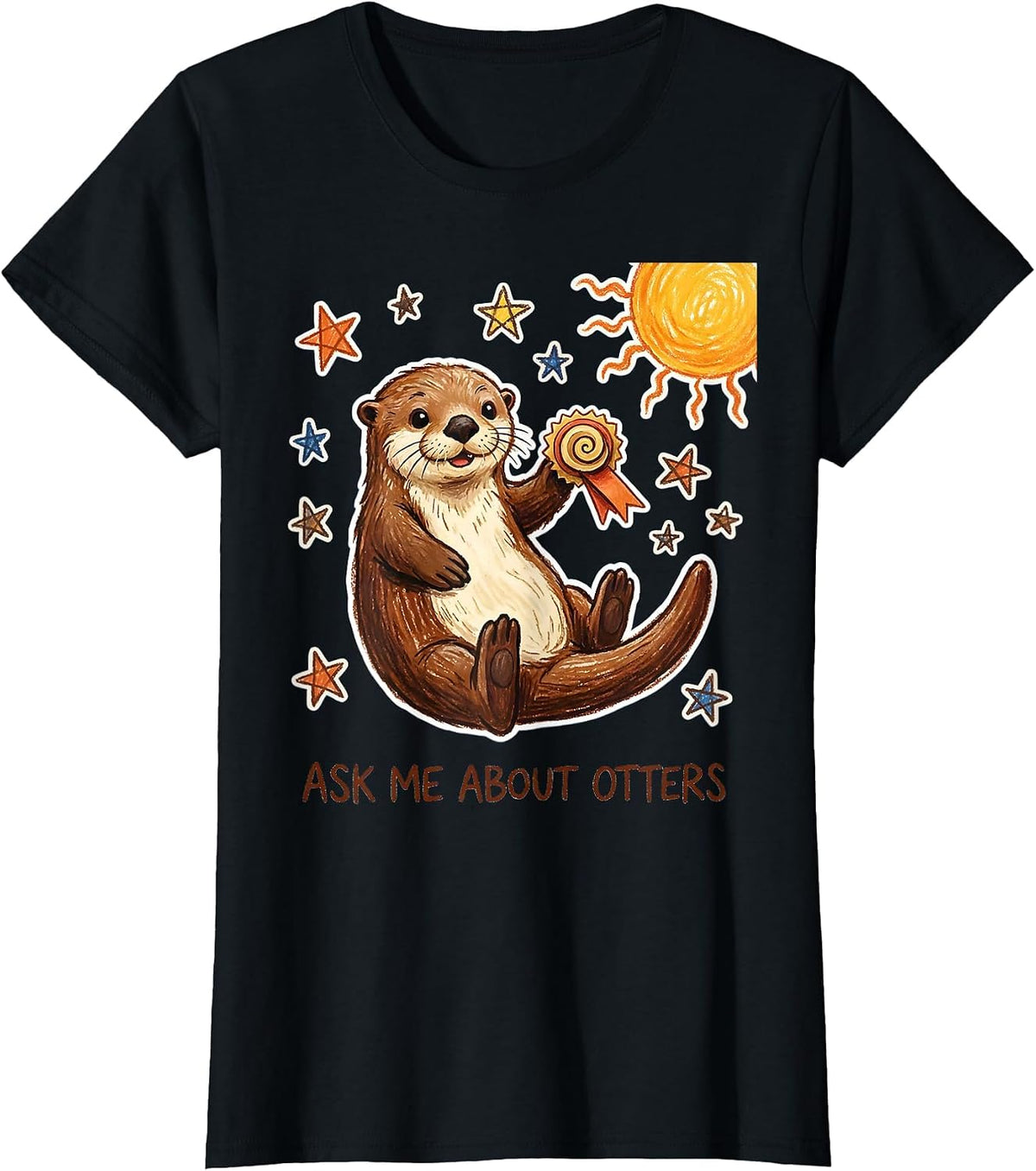 Ask Me About Otters Funny Sea Otter Lover Nature Humor T-Shirt - Black
