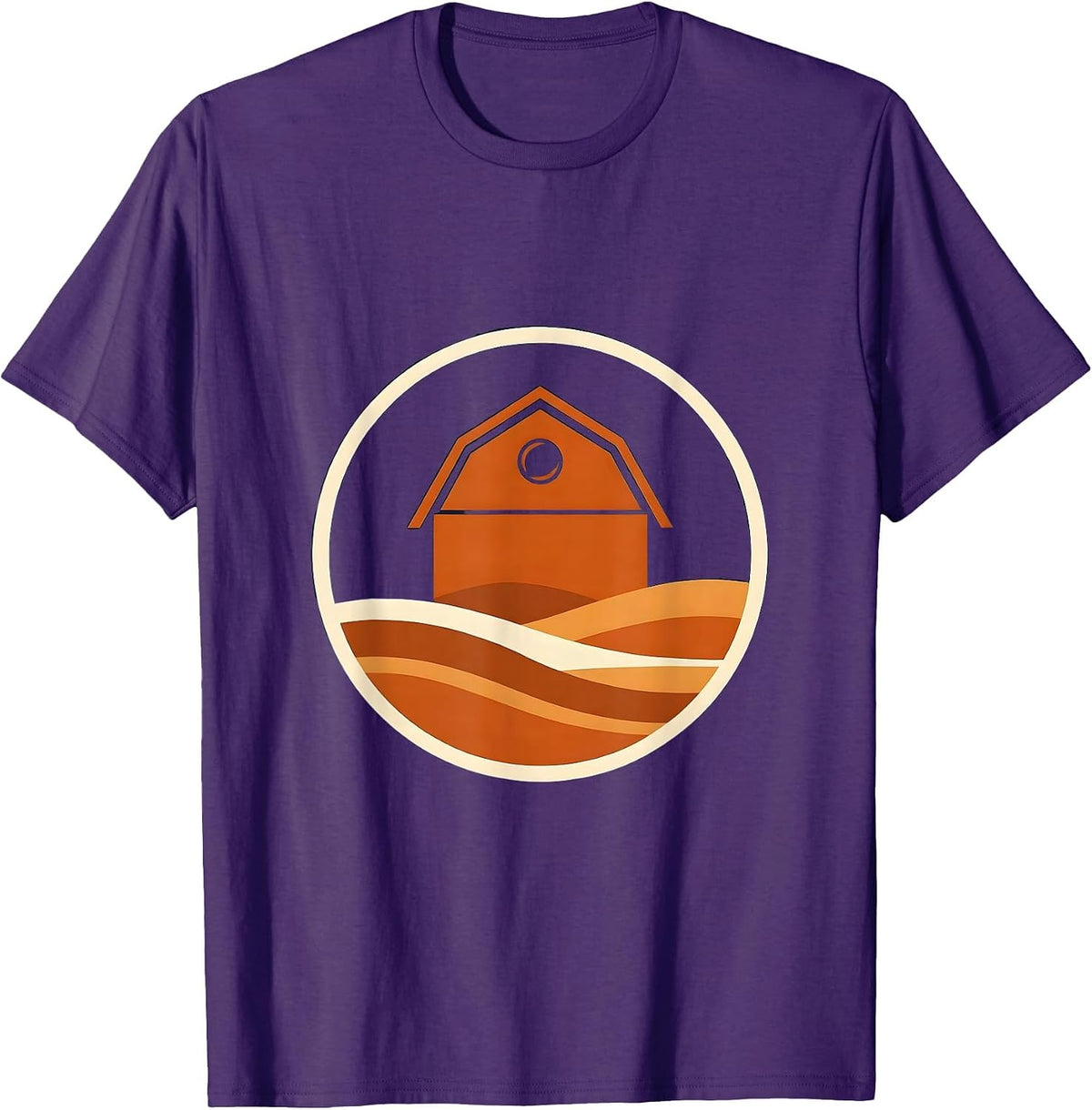 Weathered Wooden Barn Rustic Farmhouse Illustration T-Shirt - Purple
