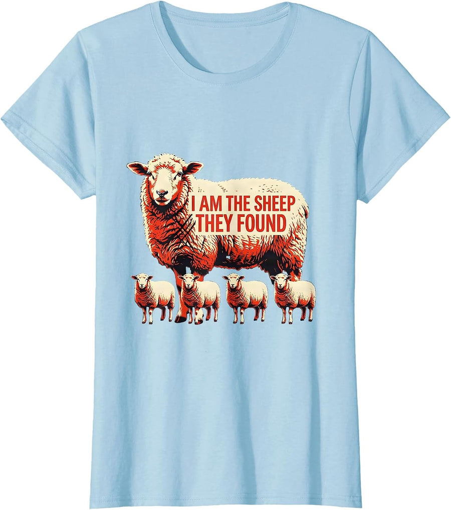 Women's I Am The Sheep They Found Funny Faith Black Sheep Humor T-Shirt - Baby Blue
