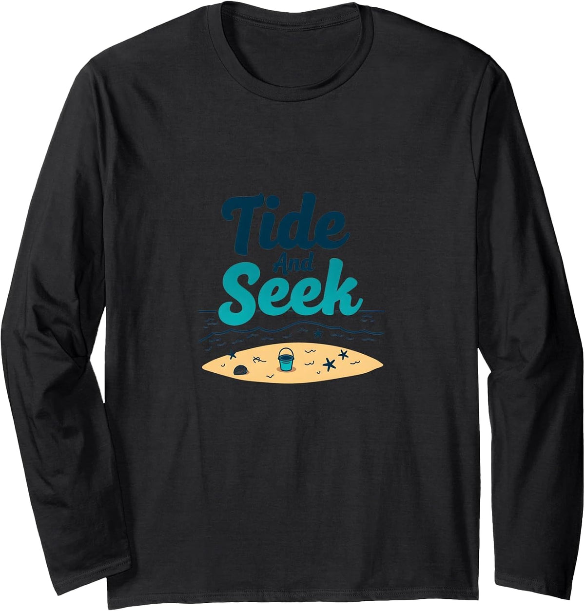 Tide And Seek: Beachcomber's Delight Beach Long Sleeve T-Shirt - Adult Unisex Black