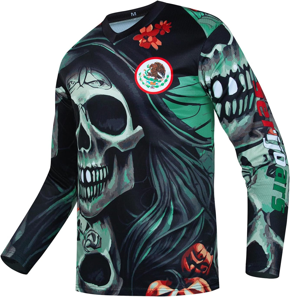 Serijoars Racing Men's Long Sleeve Off-Road Cycling Jersey Mountain Bike MTB Jersey Downhill&Motocross Shirts - Black\/Green