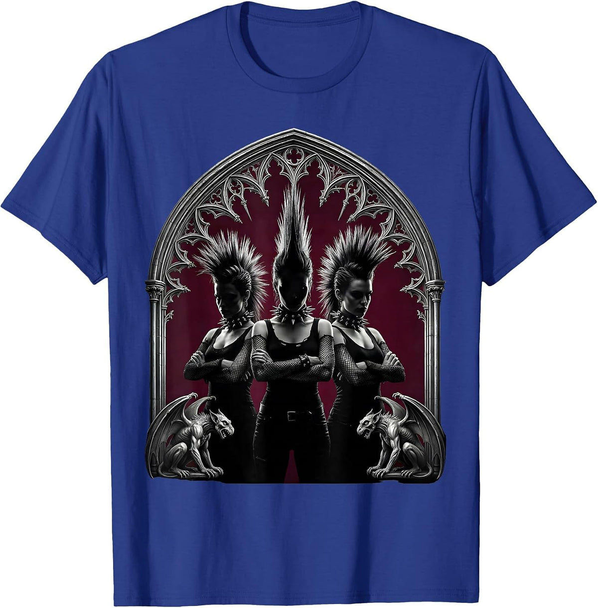 Punk Squad Crossed Arms Attitude Group Graphic T-Shirt - Royal Blue