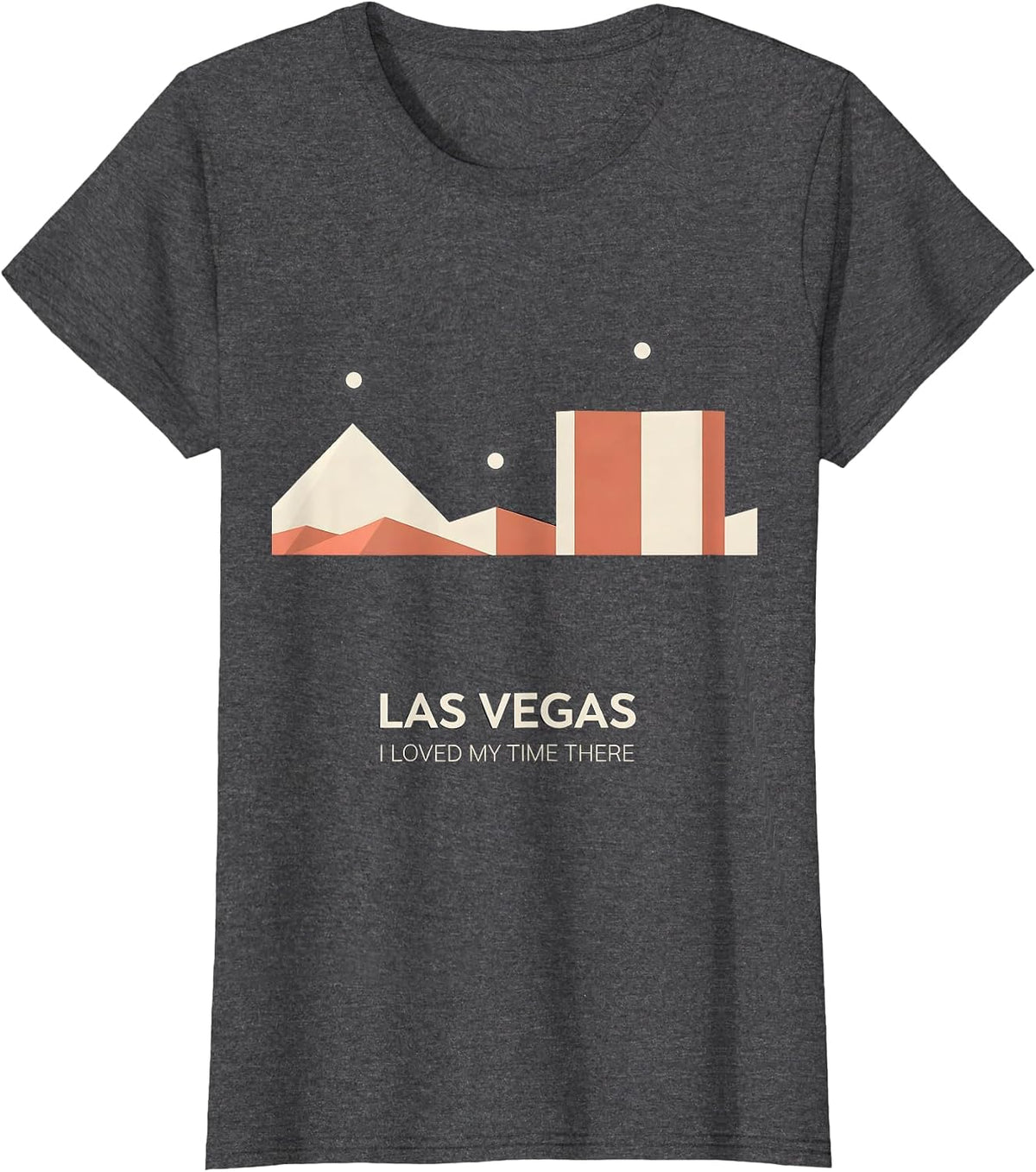 Women's Las Vegas I Loved My Time There Minimalist Skyline Souvenir T-Shirt - Dark Heather Grey