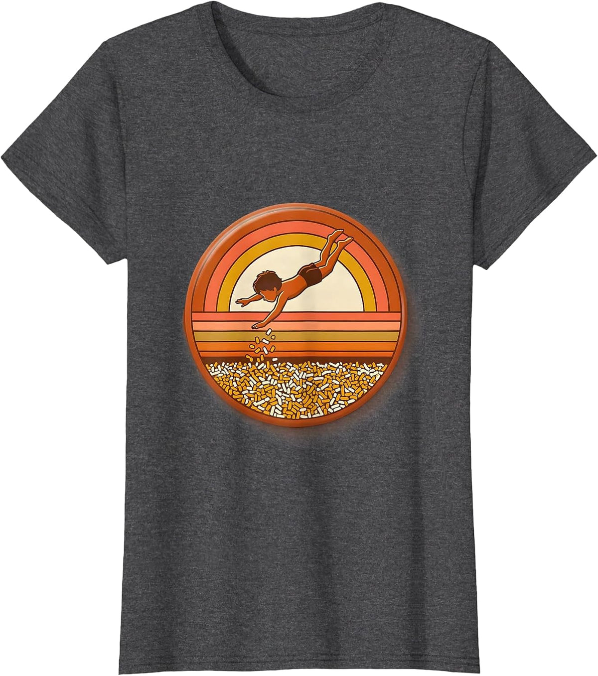 Women's Birthday Boy Diving Into Sprinkles Pool T-Shirt - Dark Heather Grey