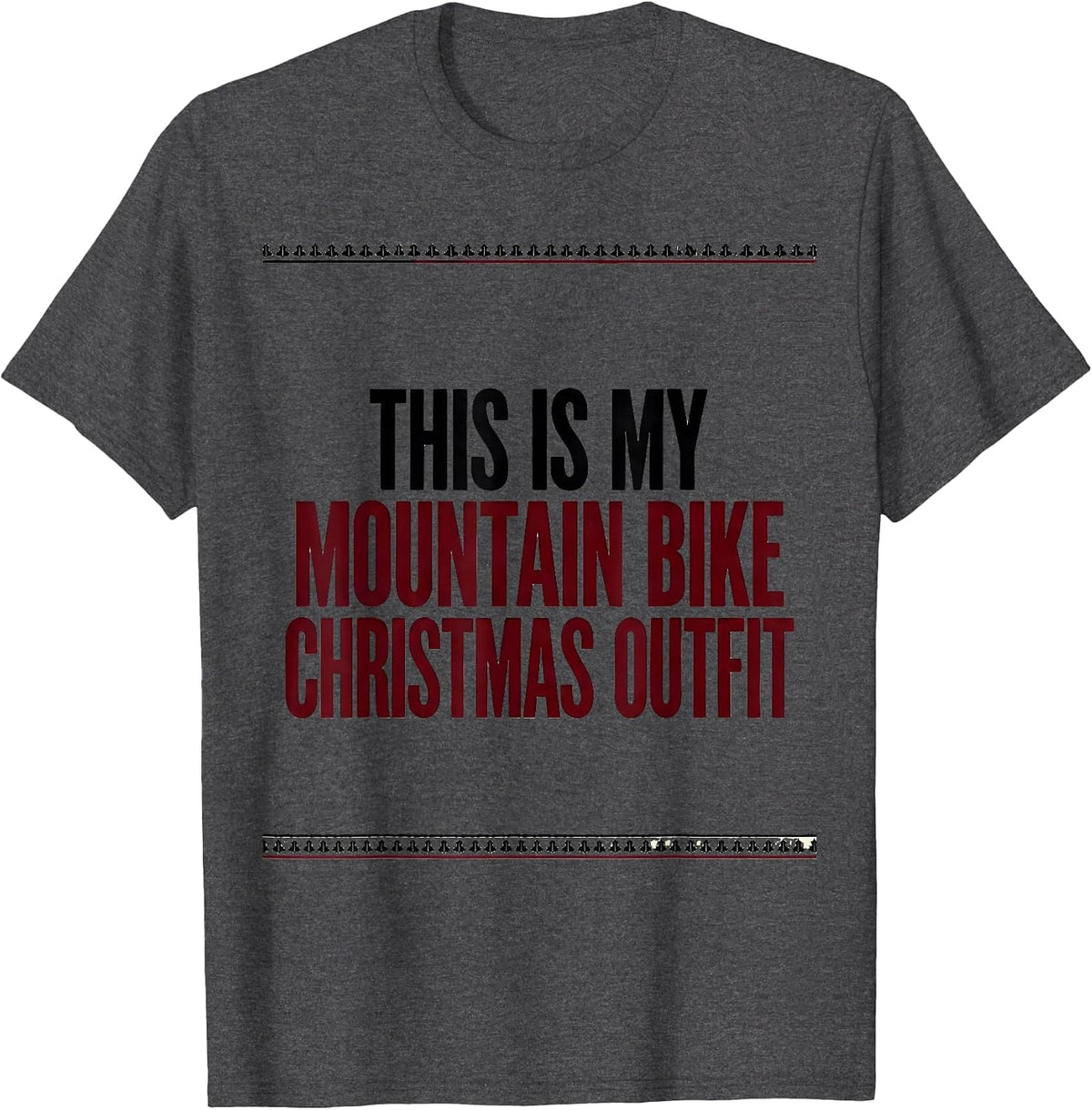 This Is My Mountain Bike Christmas Outfit Biker Humor T-Shirt - Dark Heather Grey
