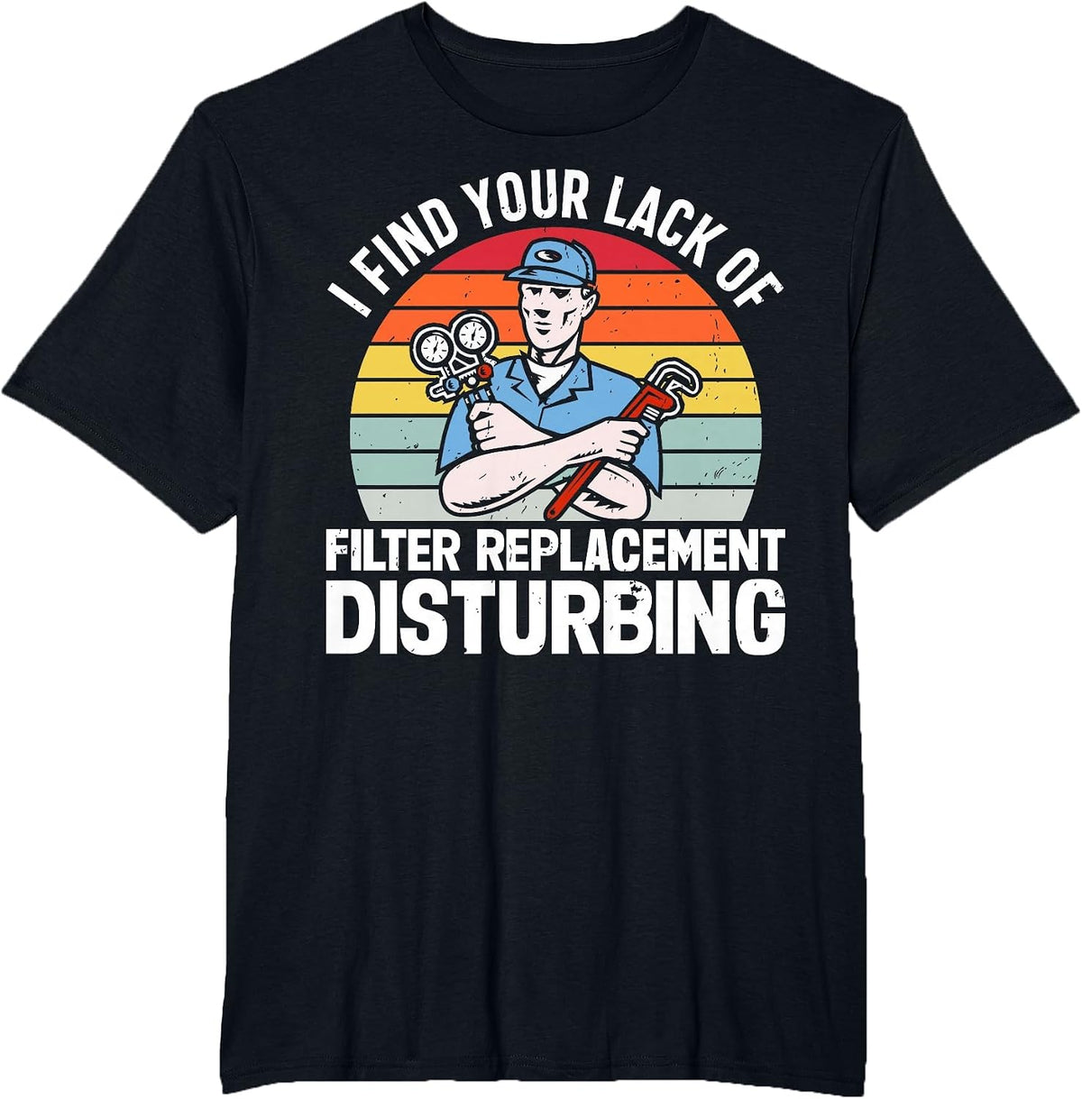 Funny HVAC Tech AC Repairman HVAC Technician T-Shirt - Black