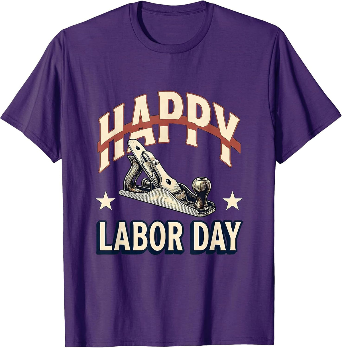 Happy Labor Day Patriotic Union Pride Worker Graphic T-Shirt - Purple