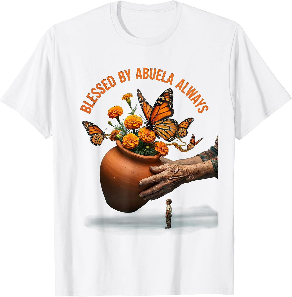 Blessed By Abuela Always Mexican Heritage Design T-Shirt - White