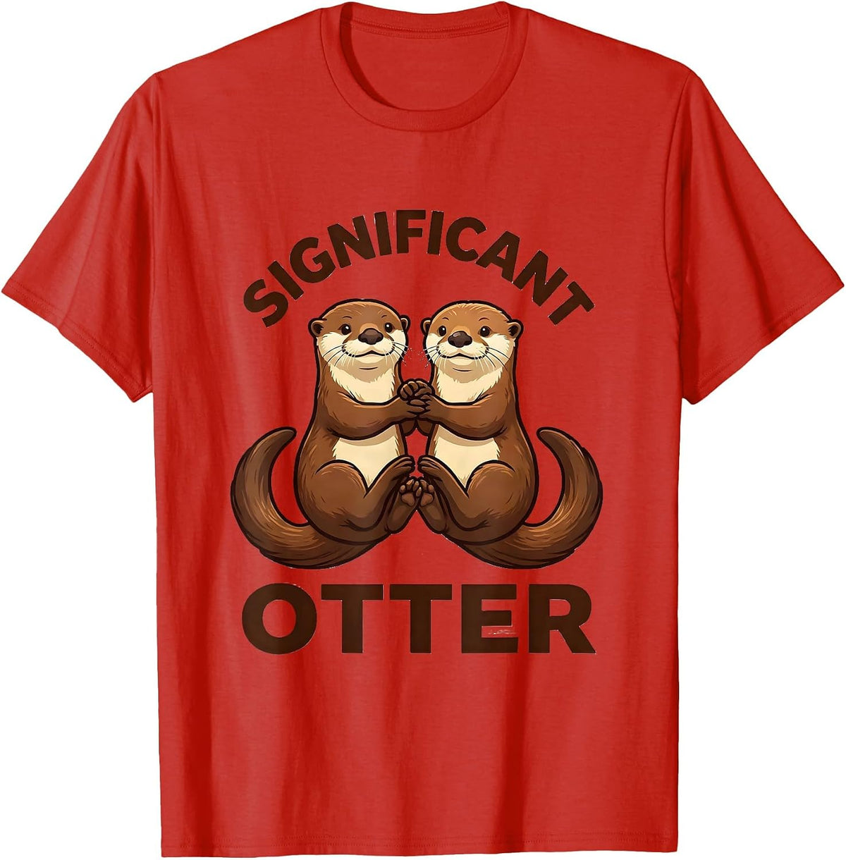 Men's Significant Otter Funny Otter Lover Gift For Kids Teens T-Shirt - Red