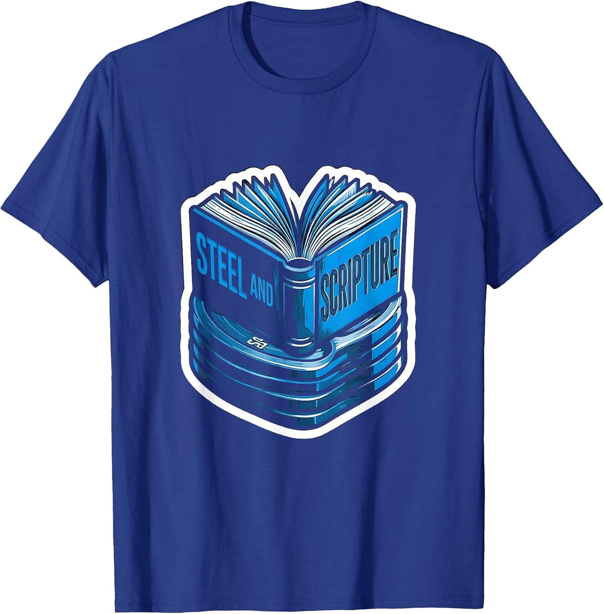 Steel And Scripture Faith Fitness Christian Gym Workout T-Shirt - Royal Blue