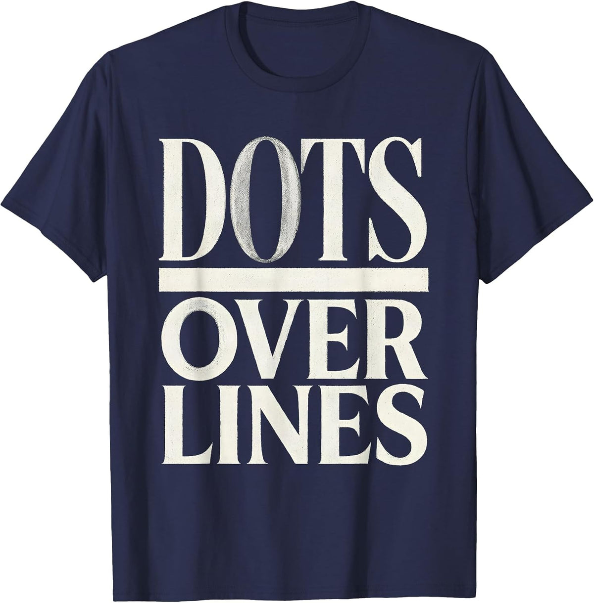 Dots Over Lines Minimalist Dot Art Design T-Shirt - Navy Blue
