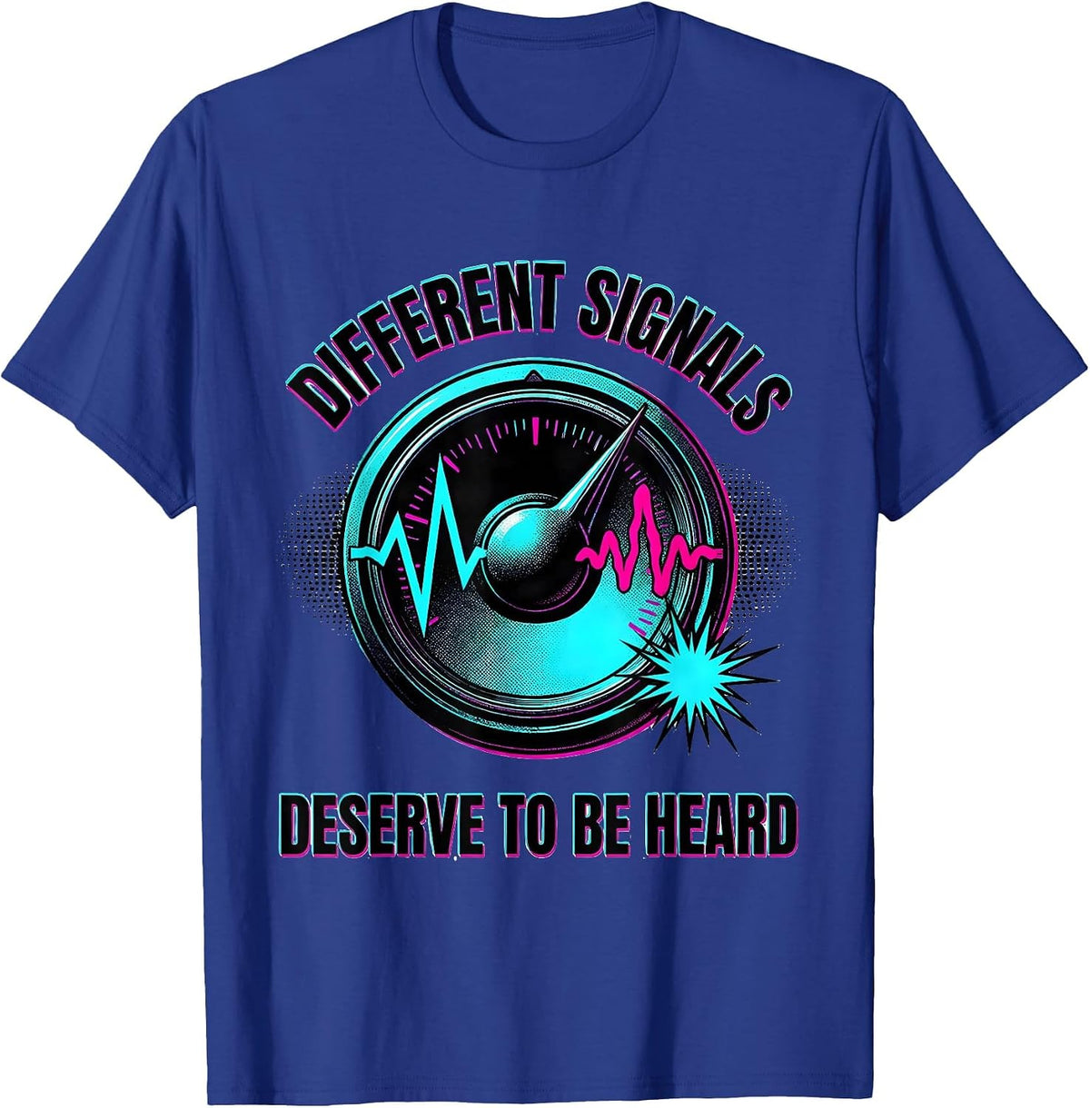 Men's Different Signals Deserve To Be Heard Pop Art Autism Meme T-Shirt - Royal Blue