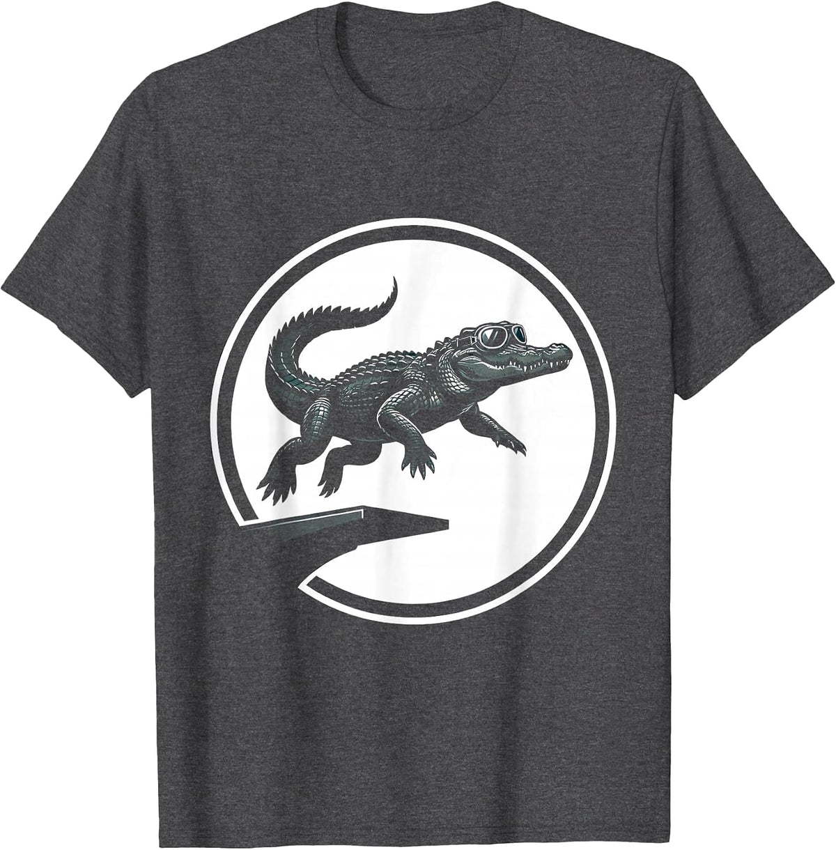 Later Gator Diving Board Pilot Alligator T-Shirt - Dark Heather Grey
