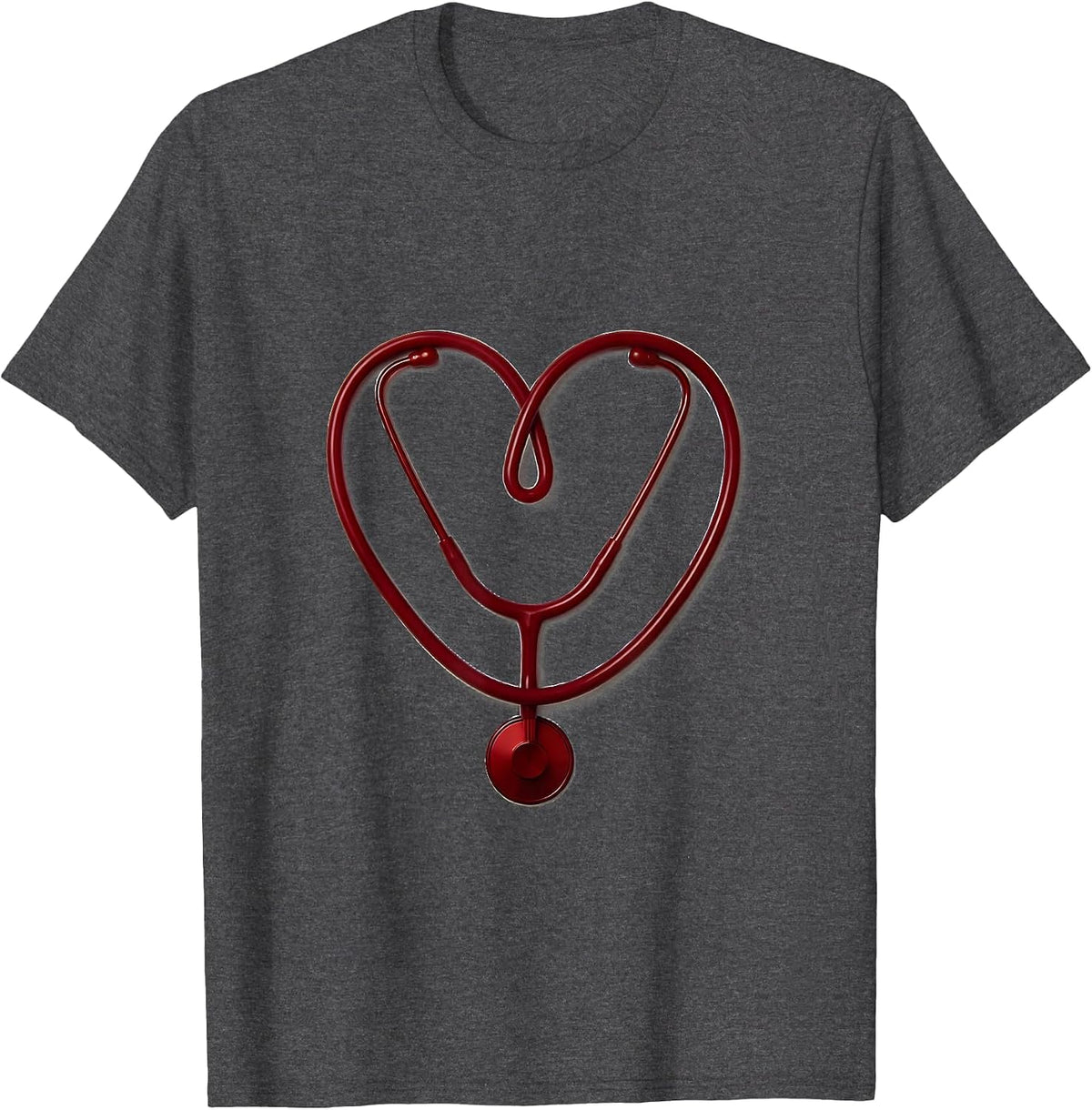 Stethoscope Heart Medical Assistant Gift T-Shirt - Dark Heather Grey