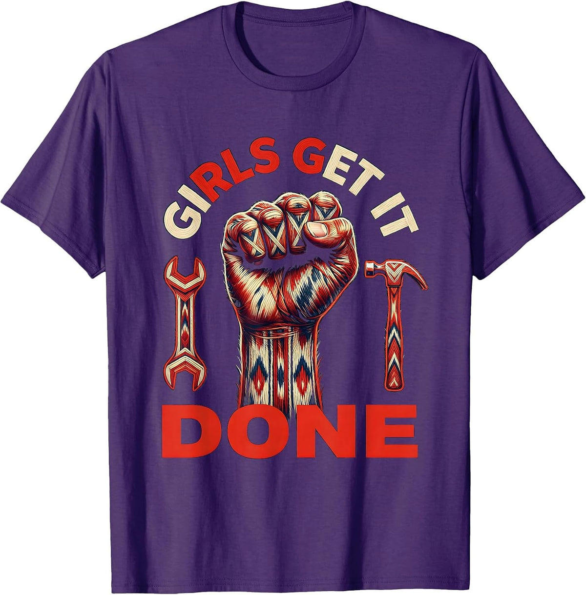 Girls Get It Done Labor Day Graphic Design T-Shirt - Purple